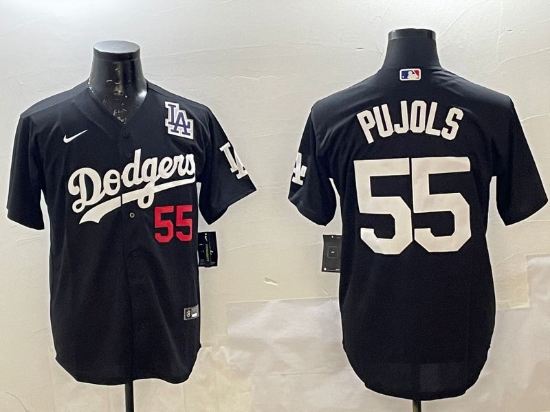 Men Los Angeles Dodgers #55 Pujols Black Game 2025 Nike MLB Jersey style 2264->los angeles dodgers->MLB Jersey